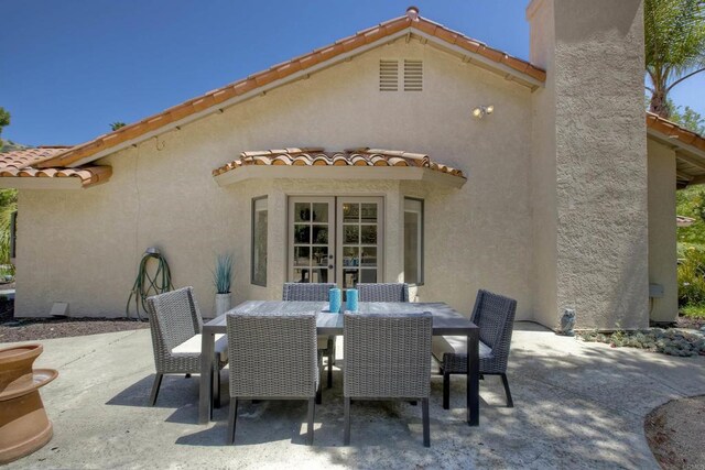 3749 Sarah Ann Dr, Fallbrook, CA 92028 - view of patio / terrace featuring outdoor dining area and french doors