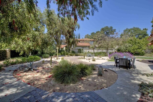 3749 Sarah Ann Dr, Fallbrook, CA 92028 - view of yard with a patio, outdoor dining area, and fence