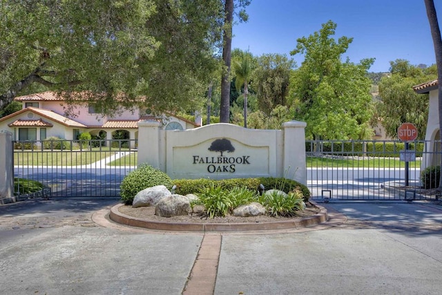 3749 Sarah Ann Dr, Fallbrook, CA 92028 - community / neighborhood sign with a gate, driveway, and fence