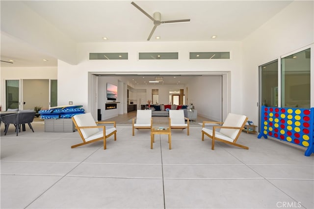 1270 W Chase Dr, Corona, CA 92882 - view of patio / terrace featuring an outdoor living space and ceiling fan