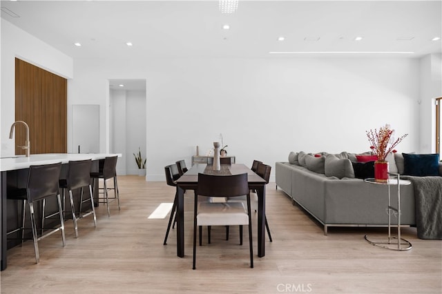 1270 W Chase Dr, Corona, CA 92882 - dining space with light wood-style flooring and recessed lighting