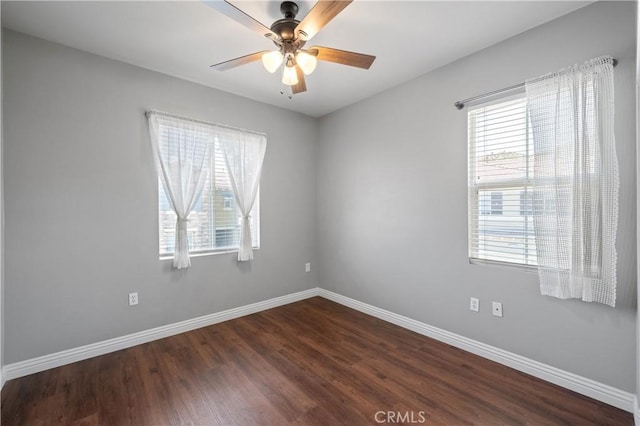 30505 Canyon Hills Rd Unit 1205, Lake Elsinore, CA 92532 - unfurnished room featuring dark wood-type flooring, baseboards, and ceiling fan