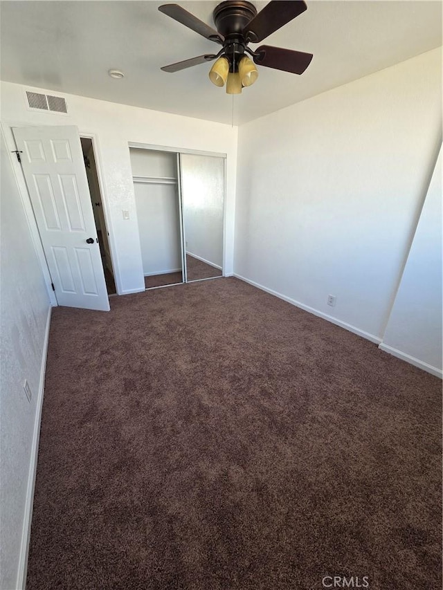 355 Woodlark St, Lancaster, CA 93535 - unfurnished bedroom with carpet floors, baseboards, a closet, and ceiling fan