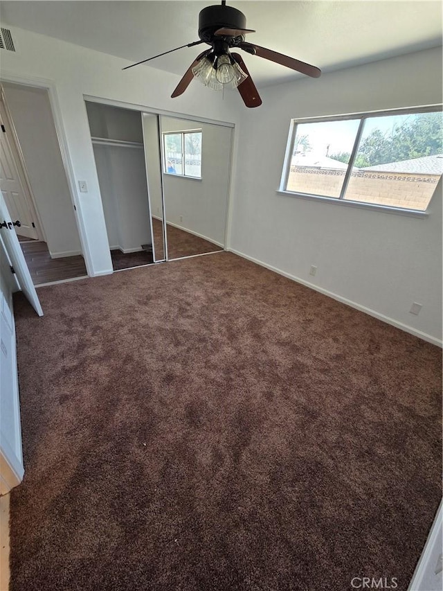 355 Woodlark St, Lancaster, CA 93535 - unfurnished bedroom with carpet floors, baseboards, a closet, and a ceiling fan