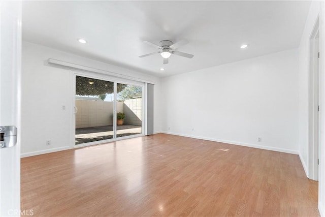 13421 Epping Way, Tustin, CA 92780 - spare room with a ceiling fan, light wood-style floors, baseboards, and recessed lighting