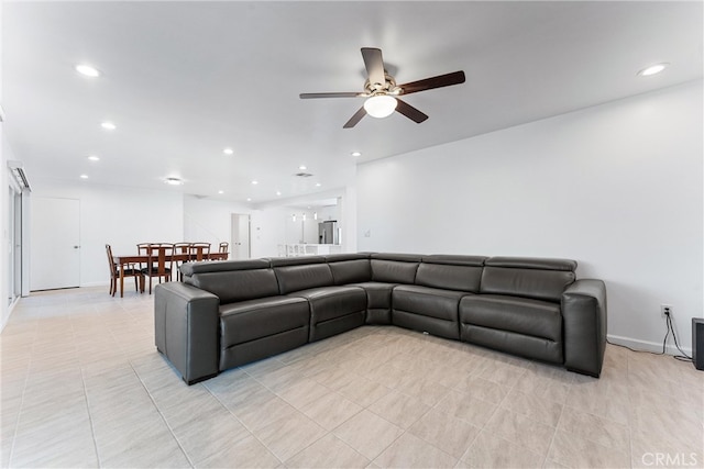 13421 Epping Way, Tustin, CA 92780 - living room featuring ceiling fan and recessed lighting