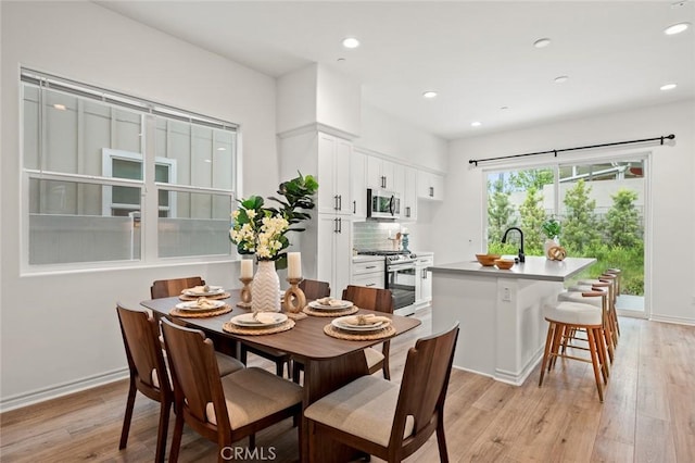 937 E Wonder Ln, Glendora, CA 91740 - dining space with light wood-style floors, recessed lighting, and baseboards