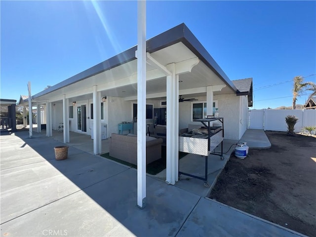 15245 Apache Rd, Apple Valley, CA 92307 - view of patio / terrace featuring ceiling fan and an outdoor hangout area