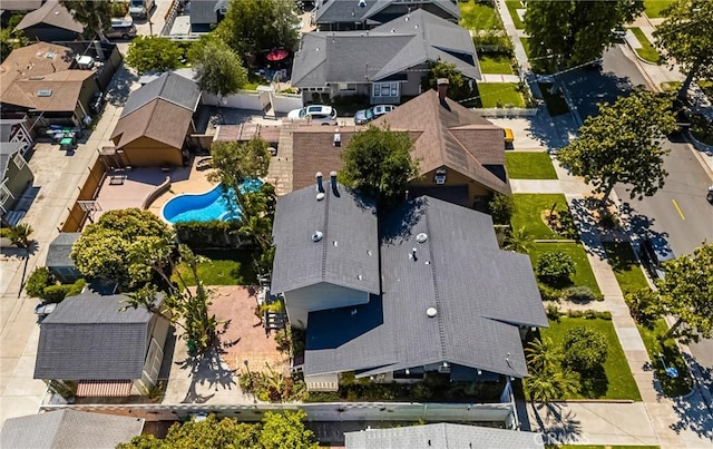 528 E Palmyra Ave, Orange, CA 92866 - aerial view of residential area featuring a pool area