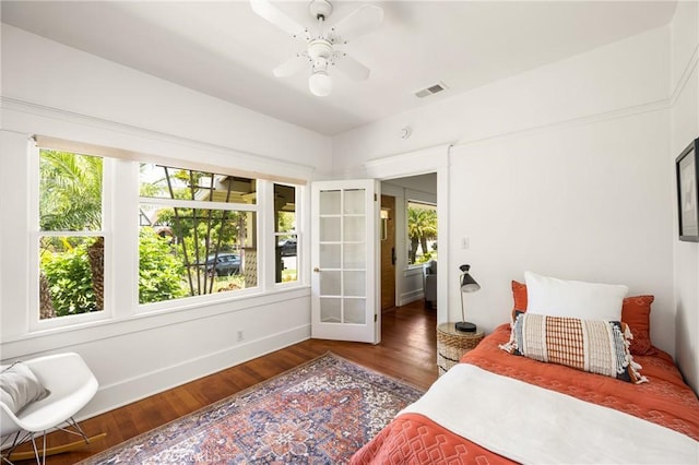 528 E Palmyra Ave, Orange, CA 92866 - bedroom with wood finished floors and a ceiling fan