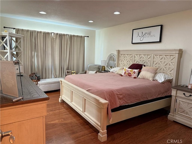 28726 Macklin Ave, Canyon Country, CA 91387 - bedroom with dark wood-style floors and recessed lighting