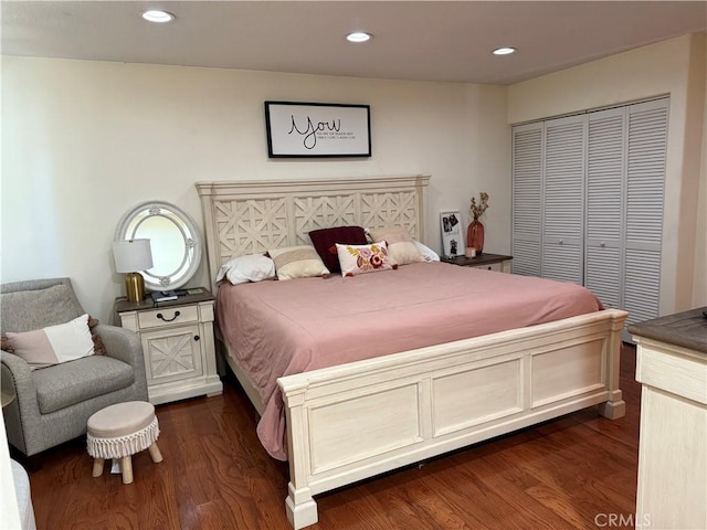 28726 Macklin Ave, Canyon Country, CA 91387 - bedroom with dark wood-style flooring and recessed lighting