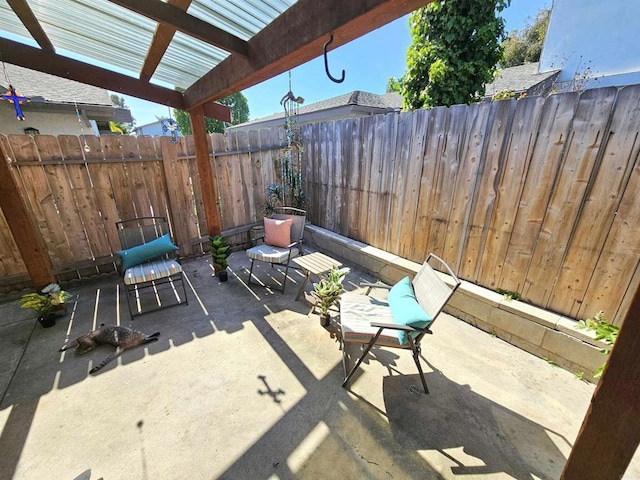 view of patio with a pergola