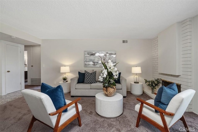 251 Mountain Crest Rd, Duarte, CA 91010 - carpeted living area with a textured ceiling