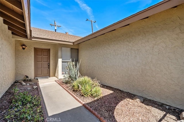 251 Mountain Crest Rd, Duarte, CA 91010 - doorway to property featuring stucco siding