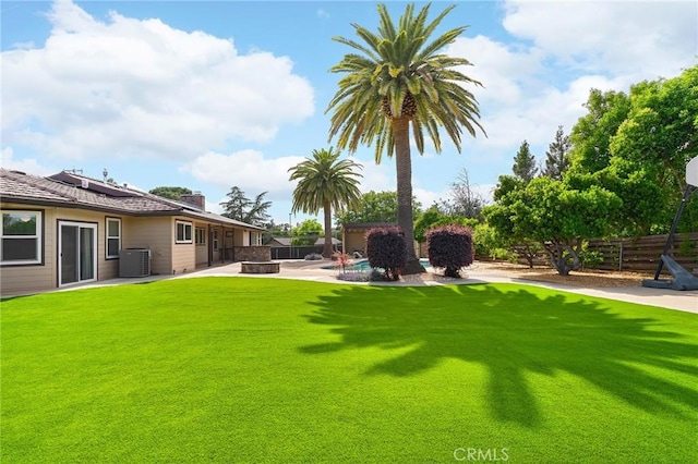201 Valley View Dr, Oroville, CA 95966 - view of yard with central air condition unit and a patio