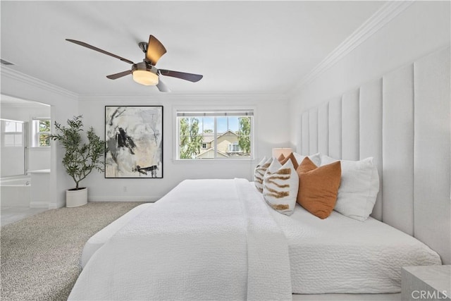50 Bluff Cove Dr, Aliso Viejo, CA 92656 - carpeted bedroom with crown molding and ceiling fan