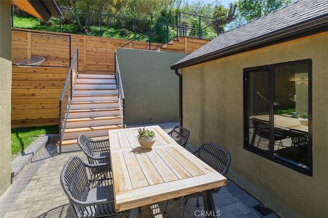 2136 Echo Park Ave, Los Angeles, CA 90026 - view of patio / terrace featuring outdoor dining space and stairway