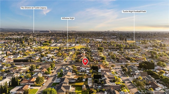 1621 Bryan Ave, Tustin, CA 92780 - aerial view of property and surrounding area featuring nearby suburban area