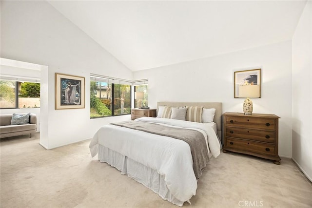820 Rainwater Ln, Walnut, CA 91789 - bedroom featuring light carpet, multiple windows, and high vaulted ceiling