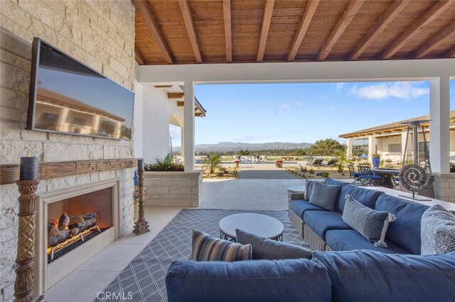 277 Crestview Ave, Camarillo, CA 93010 - view of patio / terrace with an outdoor living space with a fireplace