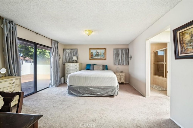 1824 S Starfire Ave, Corona, CA 92879 - bedroom featuring carpet floors, access to exterior, a textured ceiling, ensuite bathroom, and baseboards
