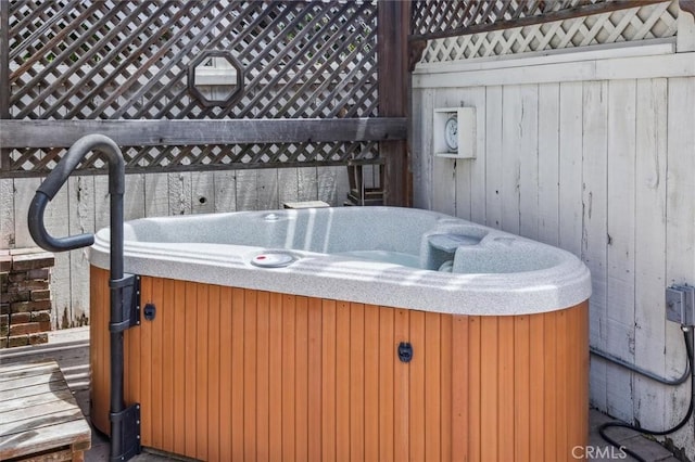 855 Dahlia Ln, San Luis Obispo, CA 93401 - view of patio featuring a hot tub
