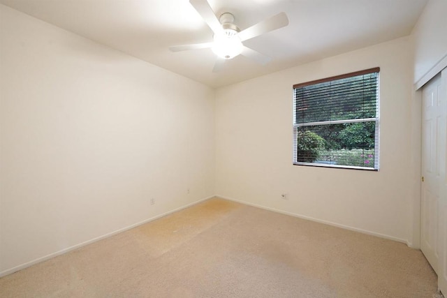 23425 Mountain Peak Rd, Ramona, CA 92065 - empty room with light carpet, baseboards, and a ceiling fan