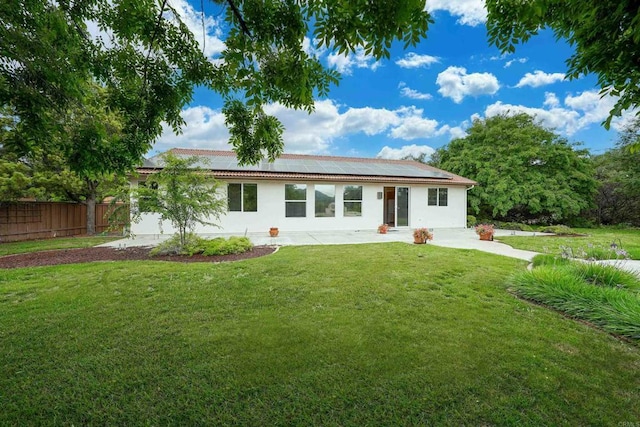 23425 Mountain Peak Rd, Ramona, CA 92065 - rear view of house with solar panels and stucco siding