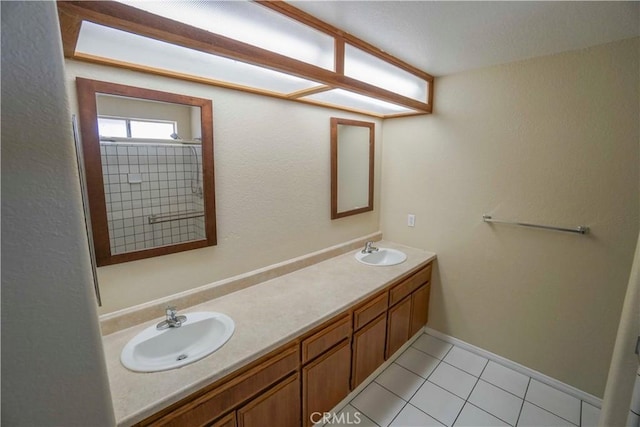 11540 Mohawk Rd, Apple Valley, CA 92308 - bathroom with tile patterned flooring and double vanity