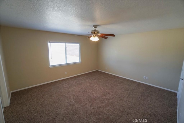 11540 Mohawk Rd, Apple Valley, CA 92308 - spare room with carpet floors, ceiling fan, baseboards, and a textured ceiling