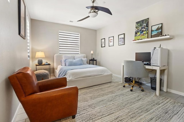 6132 Colt Pl Unit 101, Carlsbad, CA 92009 - bedroom featuring tile patterned floors, a desk, and ceiling fan