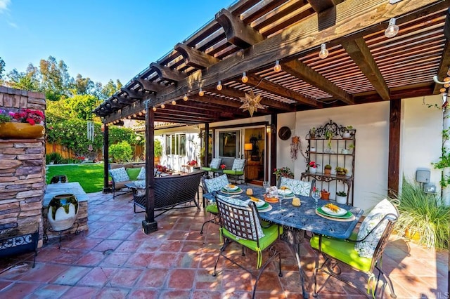1850 Willowhaven Rd, Encinitas, CA 92024 - view of patio / terrace featuring a pergola and outdoor lounge area