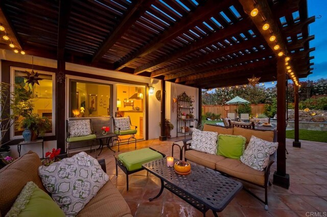 1850 Willowhaven Rd, Encinitas, CA 92024 - view of patio / terrace with outdoor lounge area and a pergola
