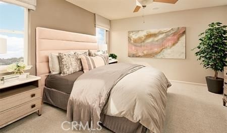 610 Clarence Muse Loop, Perris, CA 92570 - bedroom featuring light colored carpet and ceiling fan