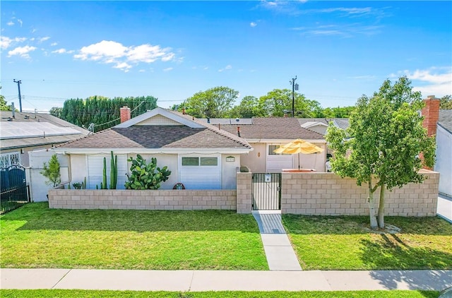 17331 Newland St, Huntington Beach, CA 92647 - ranch-style home featuring a gate, stucco siding, and a chimney