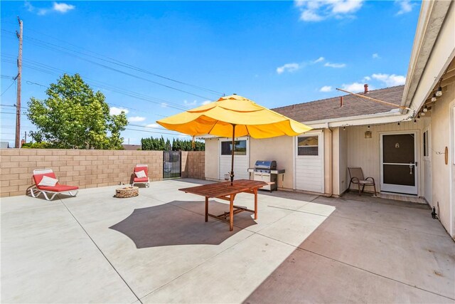 17331 Newland St, Huntington Beach, CA 92647 - view of patio / terrace with fence and grilling area