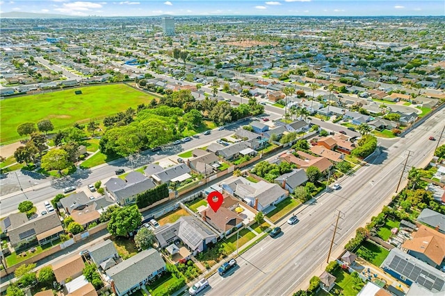 17331 Newland St, Huntington Beach, CA 92647 - aerial view of property and surrounding area with nearby suburban area