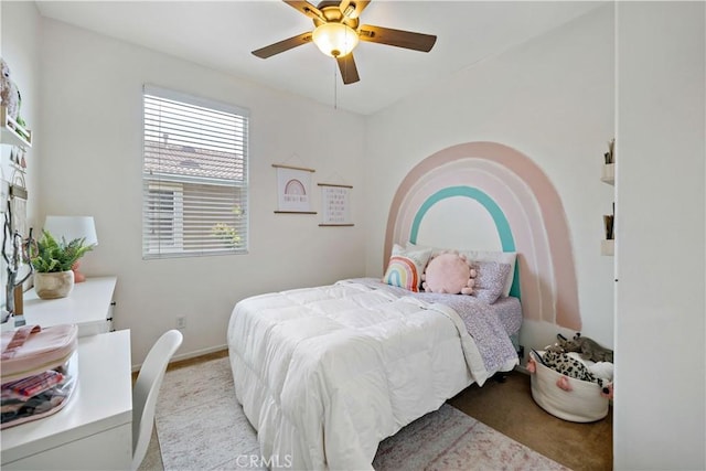 27423 Larabee Ct Unit 3, Murrieta, CA 92562 - bedroom featuring light colored carpet, a ceiling fan, and baseboards