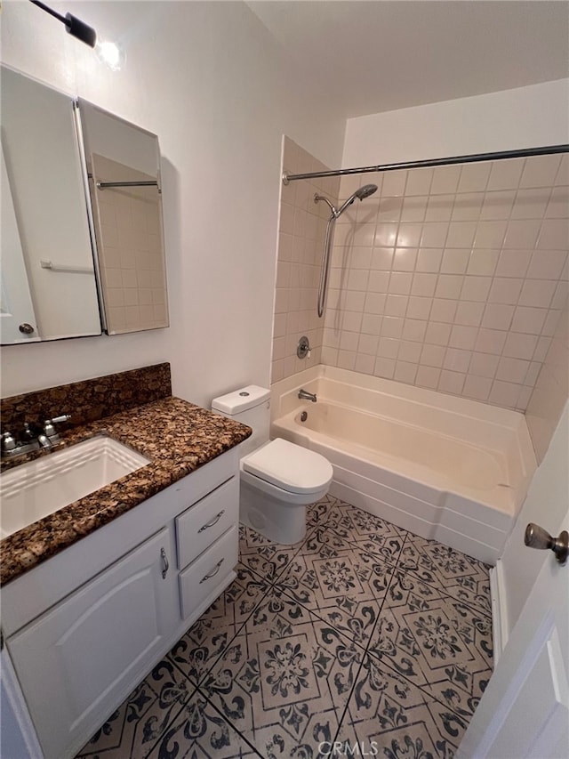 1007 Harrington Way, West Covina, CA 91792 - full bath featuring toilet, tile patterned flooring, bathing tub / shower combination, and vanity