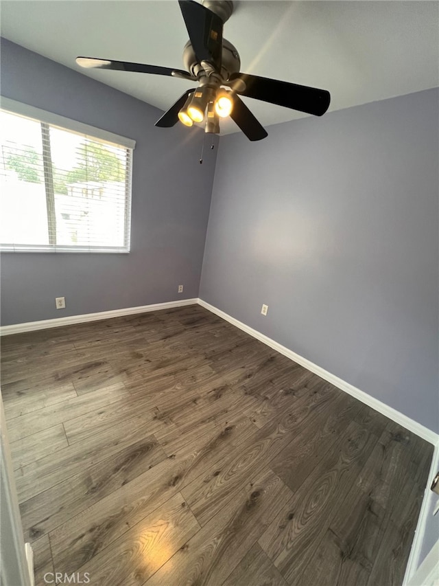 1007 Harrington Way, West Covina, CA 91792 - empty room with baseboards, dark wood-type flooring, and a ceiling fan
