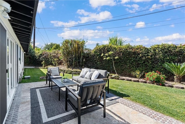 view of patio featuring outdoor lounge area