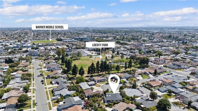 aerial view of property's location