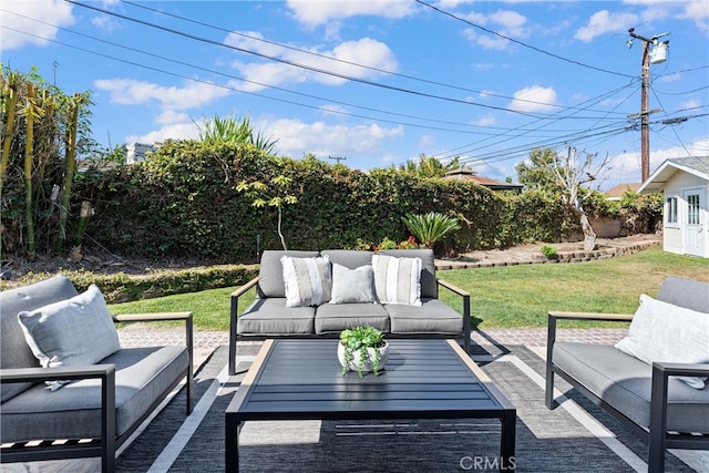 view of patio / terrace with an outdoor living space