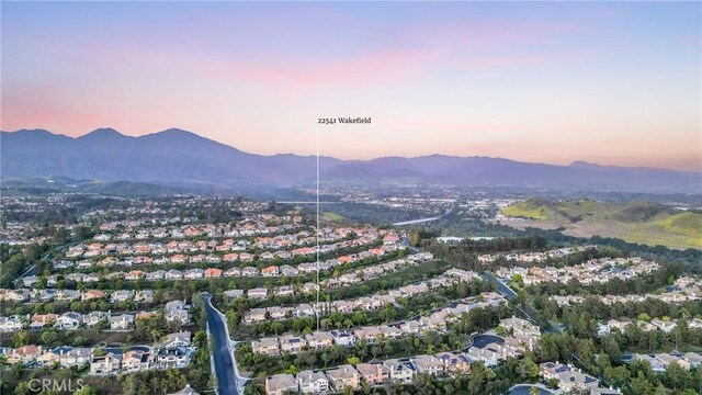 22541 Wakefield, Mission Viejo, CA 92692 - aerial view at dusk of a mountain view and a residential view