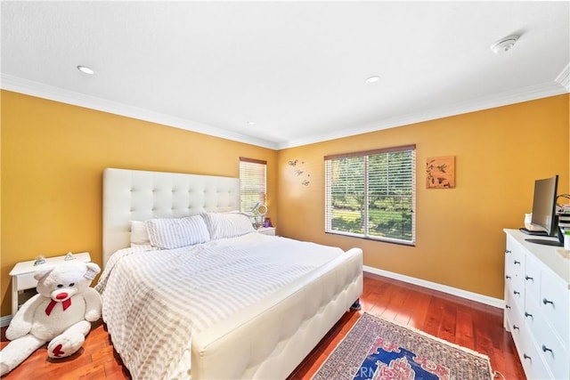 22541 Wakefield, Mission Viejo, CA 92692 - bedroom featuring dark wood finished floors, crown molding, baseboards, and recessed lighting