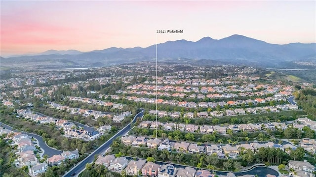 22541 Wakefield, Mission Viejo, CA 92692 - aerial view of property and surrounding area featuring a mountain backdrop and nearby suburban area