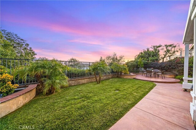 22541 Wakefield, Mission Viejo, CA 92692 - yard at dusk featuring a patio