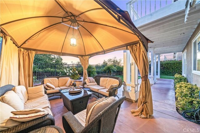 22541 Wakefield, Mission Viejo, CA 92692 - view of patio with a gazebo, an outdoor living space, and fence