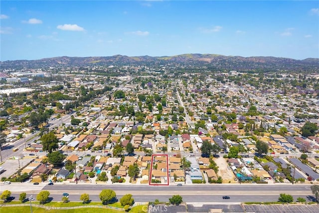 12718 Shreve Rd, Whittier, CA 90602 - aerial view of residential area featuring mountains and property boundaries highlighted
